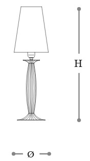 Dimensions of Phebo Opera Italamp Table Lamp